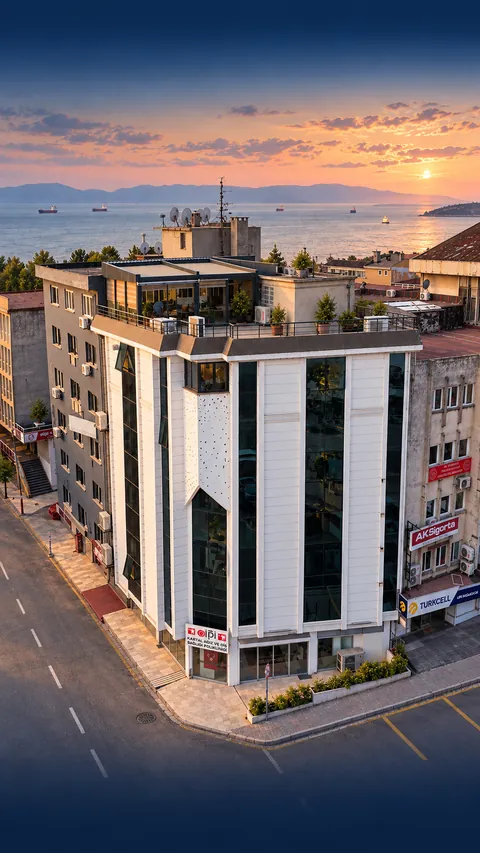 Alpi Diş Kartal şubesinin binası, havadan görünüm