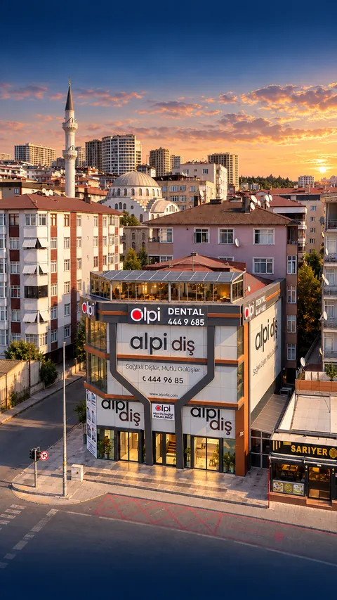 Alpi Diş Tuzla şubesinin binası, havadan görünüm